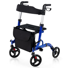 Load image into Gallery viewer, Rollator Walkers 4 Wheels Folding Medical Walking Aid with Seats