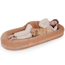 Load image into Gallery viewer, Human Dog Bed with Plush Blanket, Washable Cover