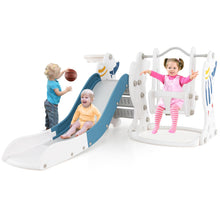 Load image into Gallery viewer, Toddler Swing and Slide Set, 4-in-1 Children Climber and Swing Set with Basketball Hoop