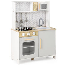 Load image into Gallery viewer, Toddler Wooden Toy Kitchen with Lights and Sounds