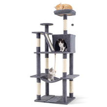 Load image into Gallery viewer, Cat Tree, 158cm Tall Multi-Layer Cats Tower with Plush Top Perch