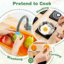 Load image into Gallery viewer, Kids Mud Kitchen, Outdoor Toy Kitchen with 4 Stoves