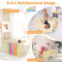 Load image into Gallery viewer, 3 in 1 Kids Wooden Arch Climbing Frame with Sea Lion Pattern