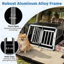Load image into Gallery viewer, Aluminium Car Dog Crate, Chew-proof Dog Transport Crate Travel Box