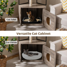Load image into Gallery viewer, Cat Tree with Litter Box Enclosure with 2 Scratching Posts and 3 Mats