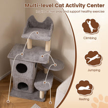 Load image into Gallery viewer, 123cm Tall Multi-Layer Cats Tower with Plush Perch