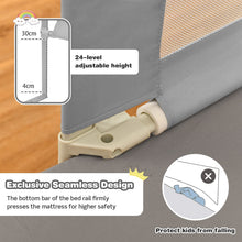 Load image into Gallery viewer, Height Adjustable Toddler Protection Guard with Storage Pocket and Double Safety Lock