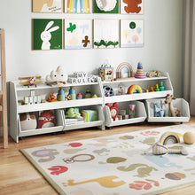 Load image into Gallery viewer, Wooden Children Bookshelf with 2 Drawers on Wheels