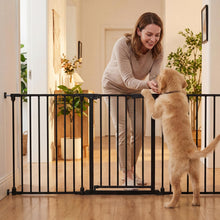 Load image into Gallery viewer, 3 Panel Foldable Pet Gate, Pressure Baby Gate with One-hand Opening