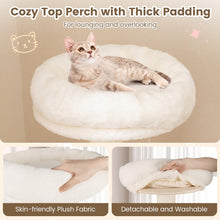 Load image into Gallery viewer, 132cm Tall Wooden Cat Tree Solid Plywood Kitten Tower with Space Capsule
