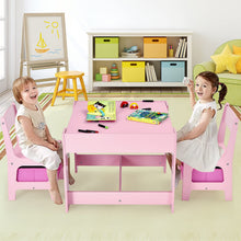 Load image into Gallery viewer, Kids Table Chair Set with Double Side Tabletop Table and Storage Box