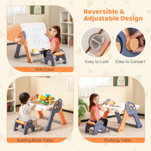 Load image into Gallery viewer, 6 in 1 Foldable Toddler Activity Table and Chair Set with Reversible Tabletop