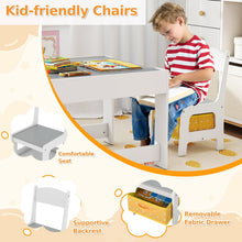 Load image into Gallery viewer, Kids Table Chair Set with Double Side Tabletop Table and Storage Box