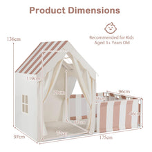 Load image into Gallery viewer, 2 in 1 Indoor Toddler Playhouse Castle Fairy Tents for 3+ Years Old Girls Boys