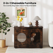 Load image into Gallery viewer, Dog Crate Furniture, Wooden Dog Cage with Chew-proof Metal Mesh