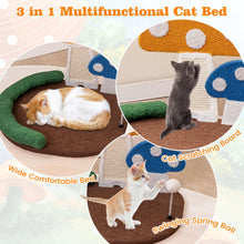 Load image into Gallery viewer, Mushroom Cat Bed, Multifunctional Cat Tree House Kitten Bed