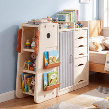 Load image into Gallery viewer, Kids Toy Storage Organizer, Wooden Dinosaur Toy Chest with 5 Removable Bins