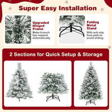 Load image into Gallery viewer, 4.5FT Pre-lit Snow-flocked Artificial Christmas Tree