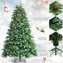 Load image into Gallery viewer, 7ft Hinged Life-Like Christmas Tree with 450 LED Lights Pre-Lit Artificial Xmas Tree