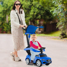 Load image into Gallery viewer, 3-in-1 Ride on Push Car with Adjustable Canopy and Steering Push Bar