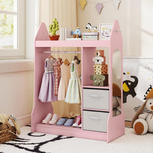 Load image into Gallery viewer, Kids Dress up Storage, Children Wardrobe with Mirror