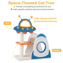 Load image into Gallery viewer, Cat Tree, Small Cat Tower with Sisal Scratching Posts, UFO-Shaped Top Perch