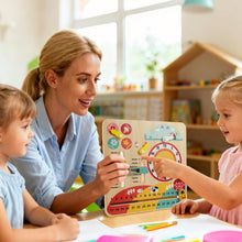 Load image into Gallery viewer, Daily Calendar Wooden Toy with Clock and Seasons