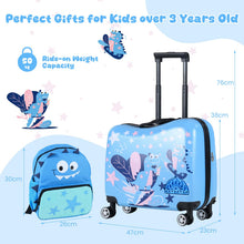Load image into Gallery viewer, 2 Pieces Kid Luggage Set with Spinner Wheels and Lanyard for Carry Strap