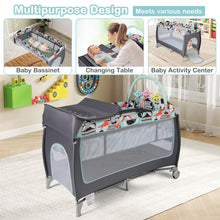 Load image into Gallery viewer, 3 in 1 Baby Playard Portable Infant Nursery Center with Toy Bar
