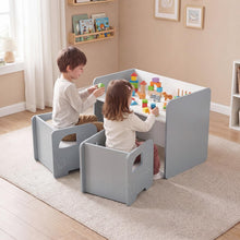 Load image into Gallery viewer, 3 PCS Space-saving Toddler Table and 2 Chairs Set