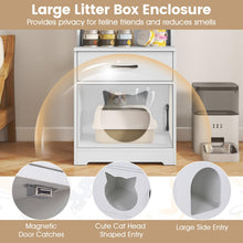 Load image into Gallery viewer, Wooden Cat House with Adjustable LED Light, Charging Station, Storage Shelves, Drawer