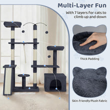Load image into Gallery viewer, 136cm Tall Multi-Layer Cats Tower with 2 Padded Perches
