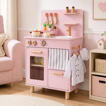 Load image into Gallery viewer, Kids Play Kitchen, Wooden Toy Kitchen with Stoves