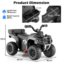 Load image into Gallery viewer, 6V Kids Electric Quad Bike with Spray Function and Storage Box