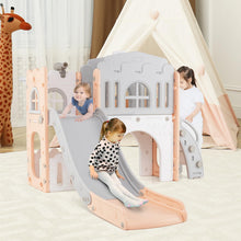 Load image into Gallery viewer, 9 in 1 Toddler Slide L Shaped Kids Slide and Climber Playset with Basketball Hoop
