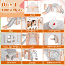 Load image into Gallery viewer, 10 in 1 Toddler Swing and Slide Set Kids Indoor Playground