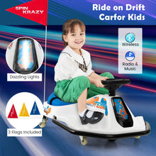 Load image into Gallery viewer, 24V Kids Ride On Car, Electric Go Kart with 360¡ã Spin Wheels, Wireless Connection, USB, Radio, Music