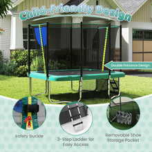 Load image into Gallery viewer, Outdoor Trampoline, 10FT x 8FT Rectangle Trampoline with Basketball Hoop