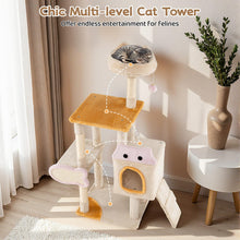 Load image into Gallery viewer, Cat Tree, 125cm Tall Modern Cats Tower with Plush Perch, Condo, Platforms