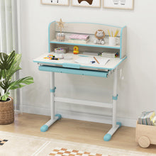 Load image into Gallery viewer, Height Adjustable Children Writing Table with Tilt Desktop and Hutch