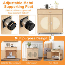 Load image into Gallery viewer, Cat Litter Box Enclosure, Wooden Hidden Kitty Washroom Storage Bench