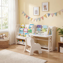 Load image into Gallery viewer, Tiltable Desktop, Storage Boxes, Children Art Table Toddler Activity Desk Set Play Tables