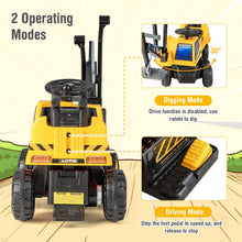 Load image into Gallery viewer, Kids Ride On Excavator with Rotating Seat and Underneath Storage