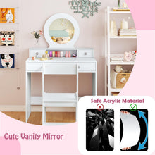 Load image into Gallery viewer, Kids Vanity Table and Chair Set with Mirror