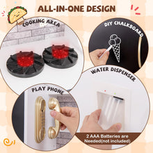 Load image into Gallery viewer, Play Kitchen Toy Set with Chalkboard and Real Sounds & Lights
