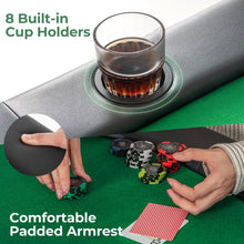 Load image into Gallery viewer, Foldable Poker Table, 8-Player Portable Blackjack Texas Hold¡¯em Poker Table