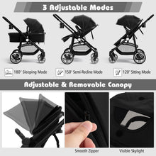 Load image into Gallery viewer, Baby Stroller, Foldable Toddler Pushchair with Adjustable Backrest & Canopy