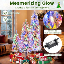 Load image into Gallery viewer, 3¡¯ 4¡¯ 5¡¯ Artificial Christmas Tree Set with 115 + 207 + 275 Branch Tips and 50 + 100 + 150 Colorful LED Lights