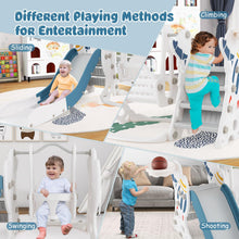Load image into Gallery viewer, Toddler Swing and Slide Set, 4-in-1 Children Climber and Swing Set with Basketball Hoop
