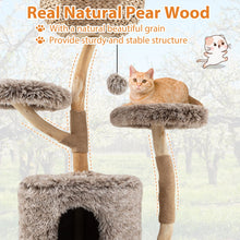 Load image into Gallery viewer, Multi-level Wood Cat Tree Tower Kitten Activity Center with Solid Trunk